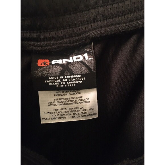 AND1 Men's Lined Basketball ActiveWear Mesh Jogger Pants Size 3XL - Picture 5 of 10